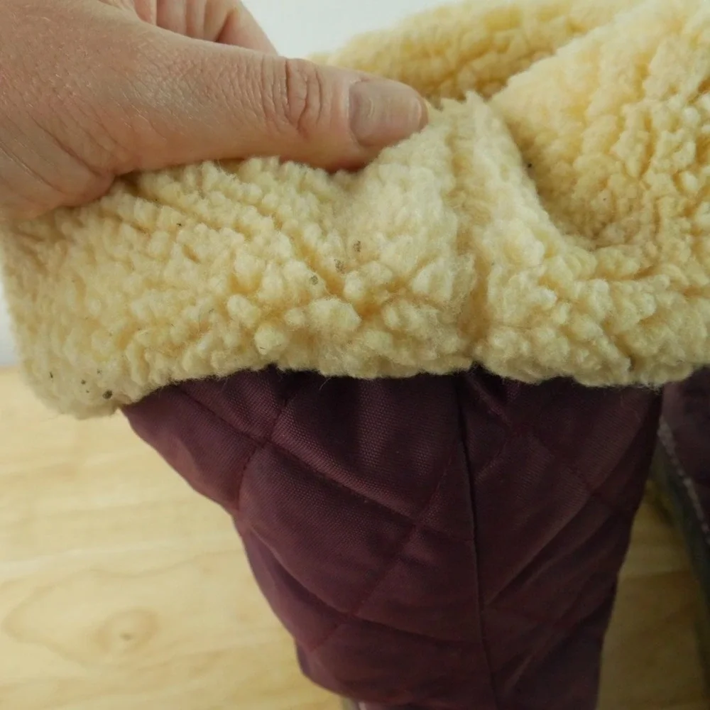 LL Bean Quilted Duck Boots Sherpa Lined Women 10 M USA Vintage Heritage Utility